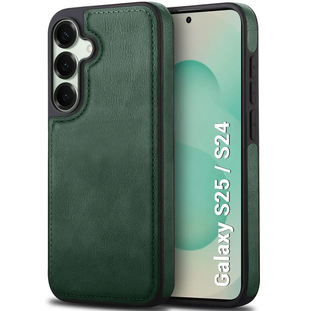 TheGiftKart Genuine Leather Finish Back Cover Case for Samsung Galaxy S25 / S24 5G